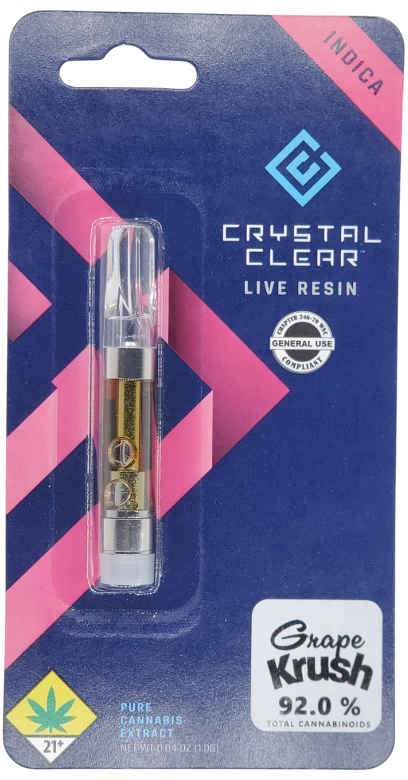 Photograph of product: Crystal Clear VAPE Grape Krush LR Cart 1g