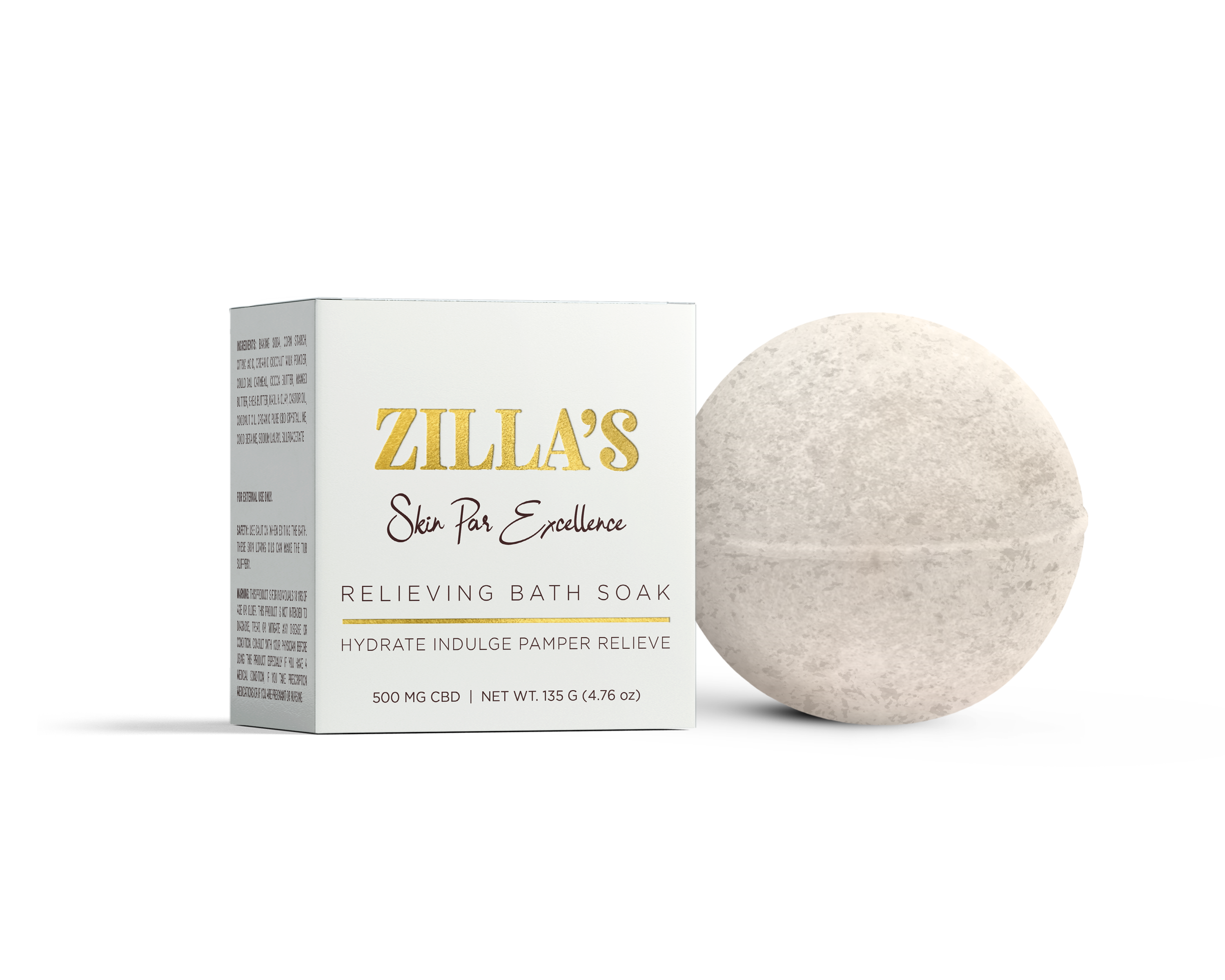 Photograph of product: Zilla's | White Coconut Milk CBD Bath Bomb | 500mg