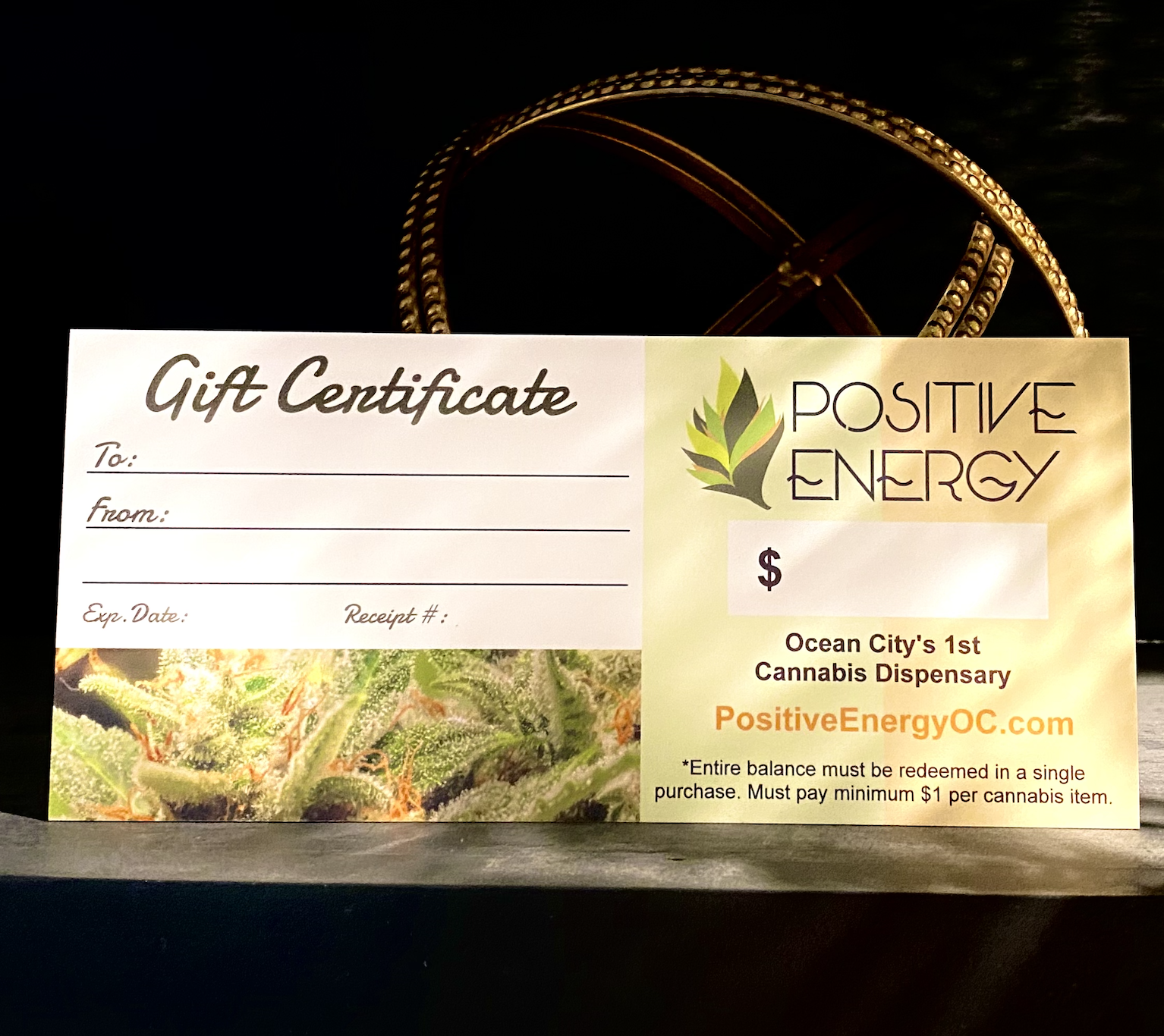 Photograph of product: Gift Certificate: $25