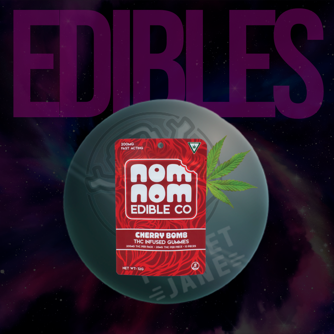 Photograph of product: Nom Nom Edible Co. - 200mg Gummies - Cherry Bomb