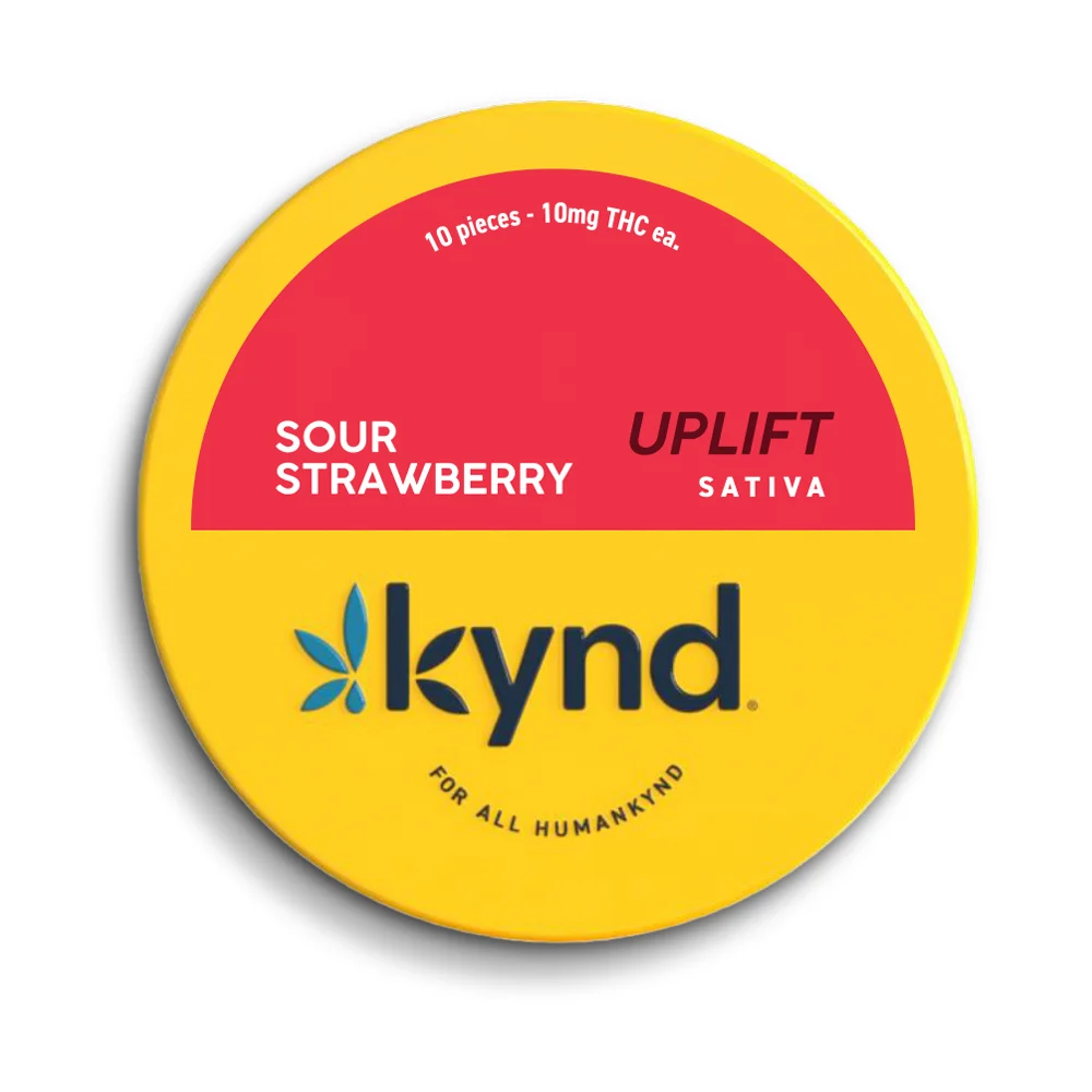 Photograph of product: KYND | Uplift Sour Strawberry ( 100mg Gummies )
