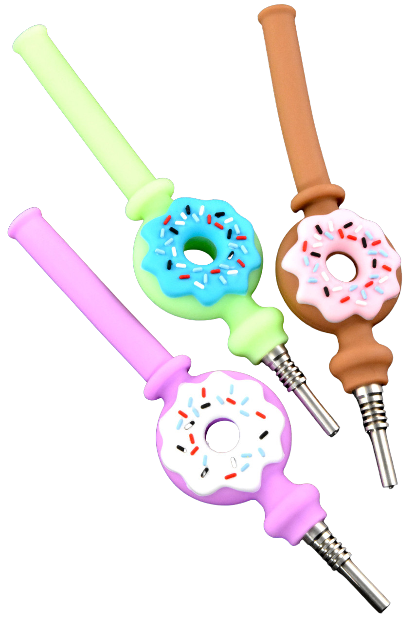 Photograph of product: 6.5" Donut Dab Straw | Silicone |