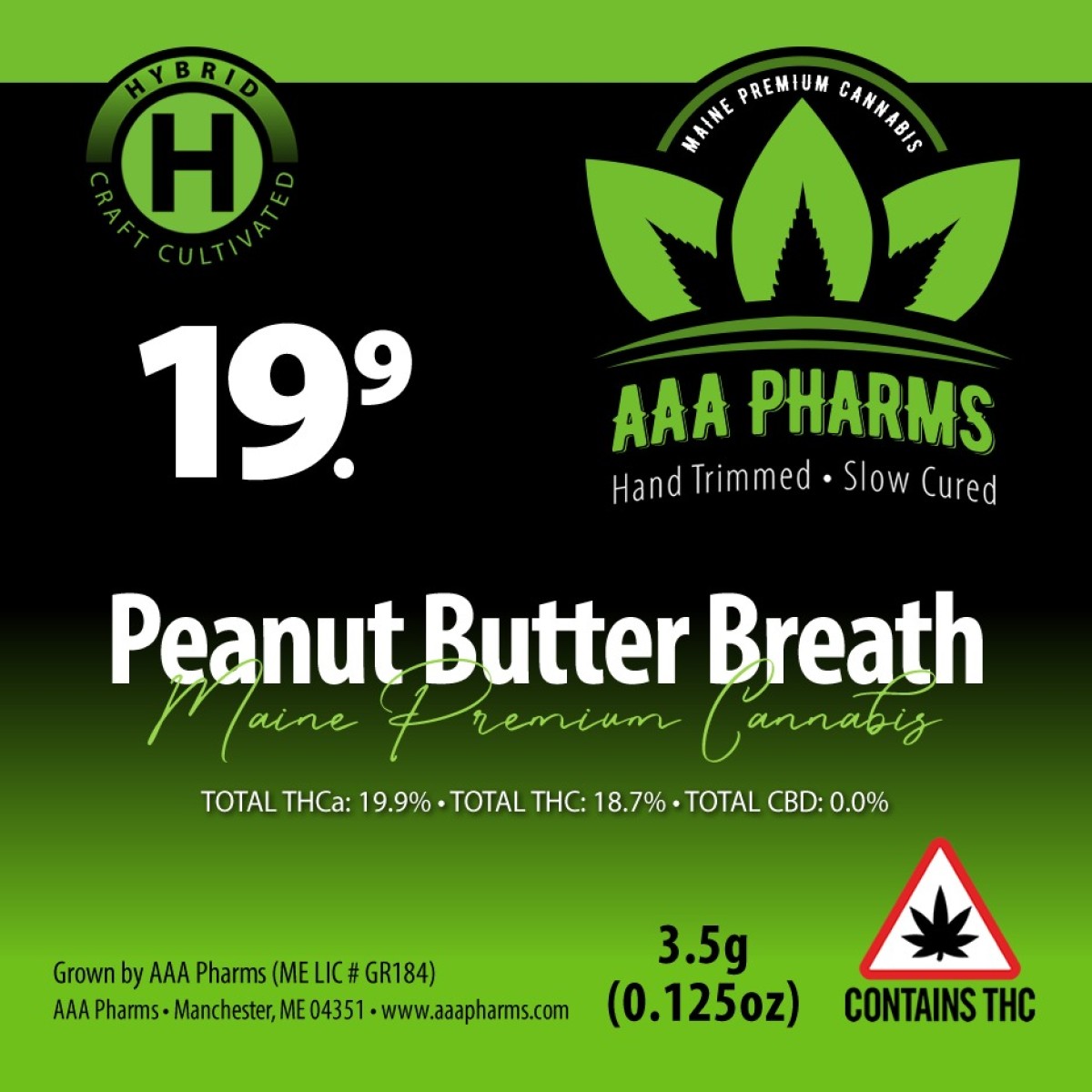 Photograph of product: Peanut Butter Breath Prepackaged Flower - AU AAA Pharms - 28g