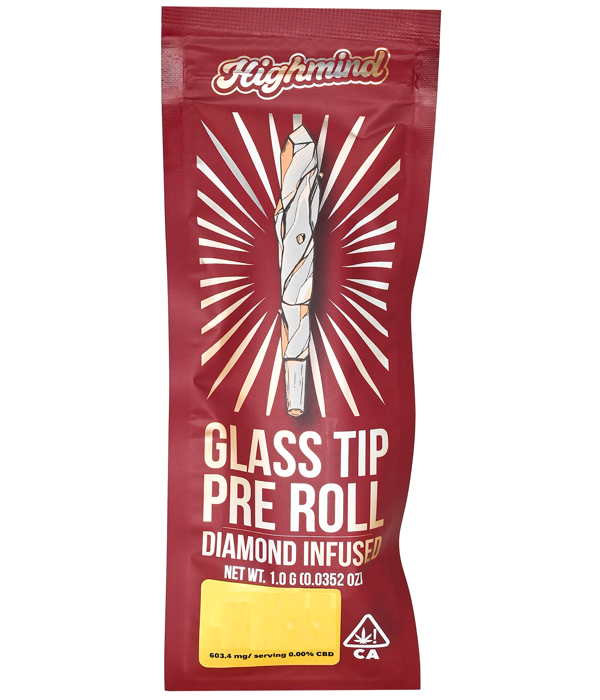 Photograph of Product: 1g Orange Mimosa (Sativa) Glass Tip - Diamond Infused THC:44% $20