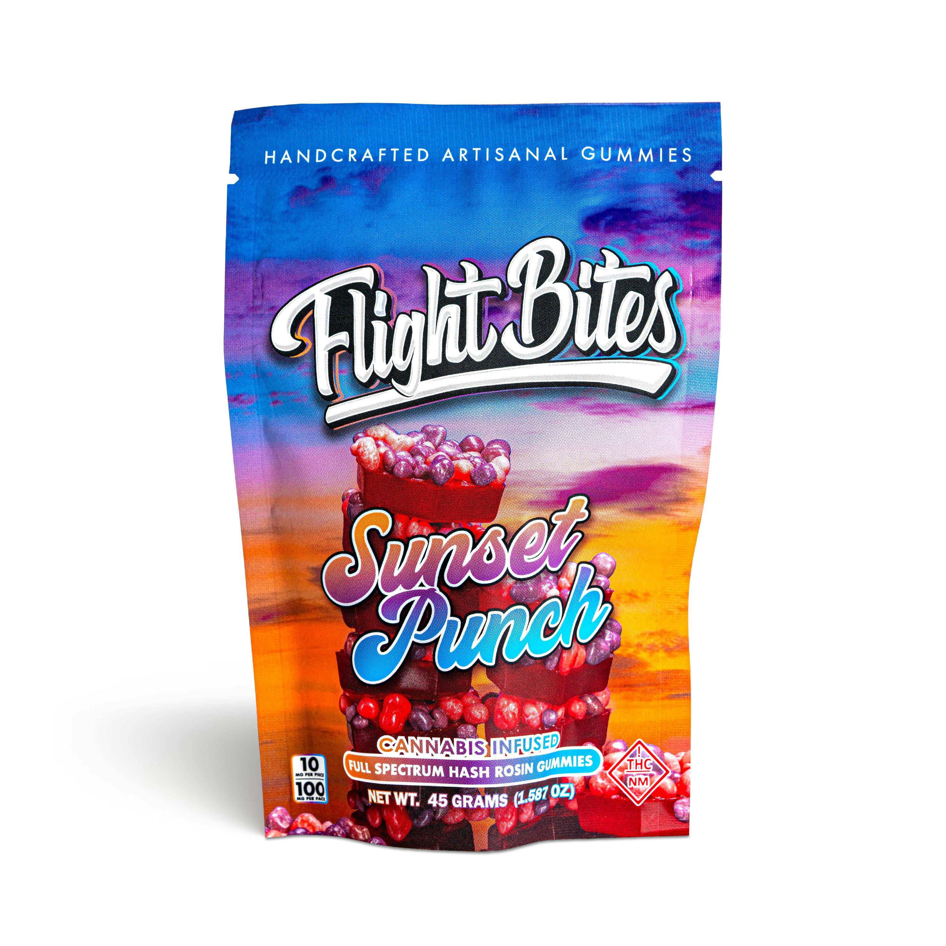 Photograph of product: Rosin Gummy - Flight Bites - Sunset Punch - 10mg/pc - 100mg/un