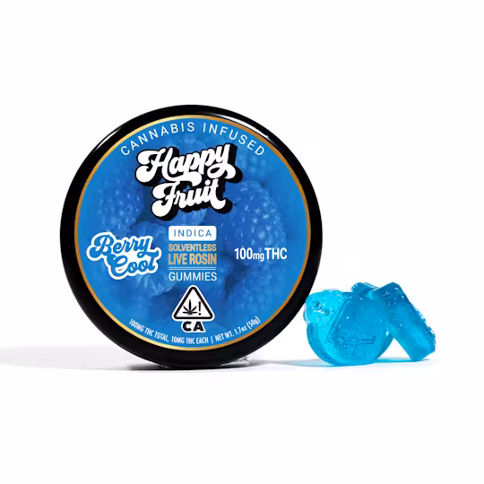 Photograph of product: Happy Fruit | Berry Cool Rosin Gummies - 100mg TH-oui