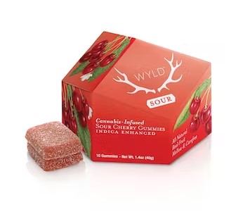 Photograph of product: 100mg Sour Cherry Gummies