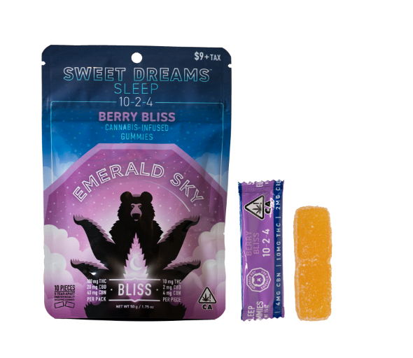 Photograph of product: 10:2:4 BERRY BLISS CBD:CBN GUMMIES 10 PACK 100MG