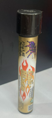 Photograph of product: Cali Blaze | Cherry Lime | King Tarantula Infused Pre-roll Pack | 3 x 1g | Oui'd