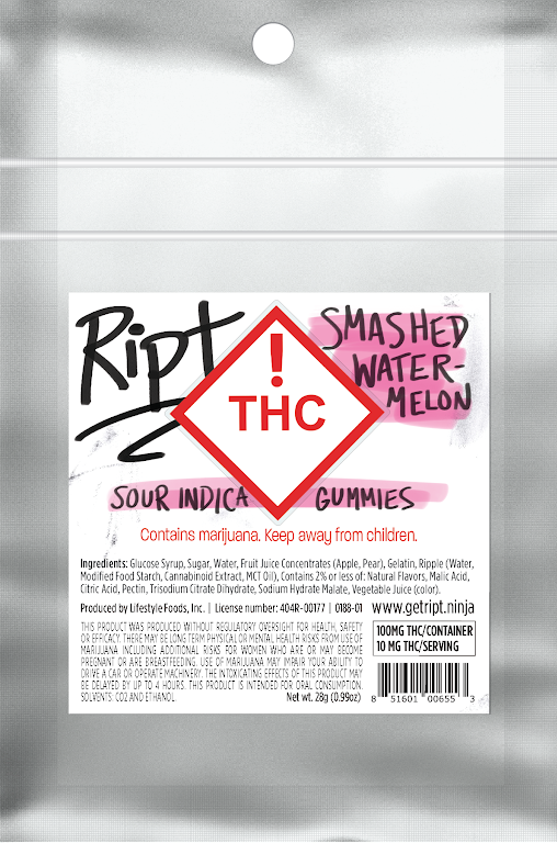 Photograph of product: Ript Gummies Oui'd: Smashed Watermelon