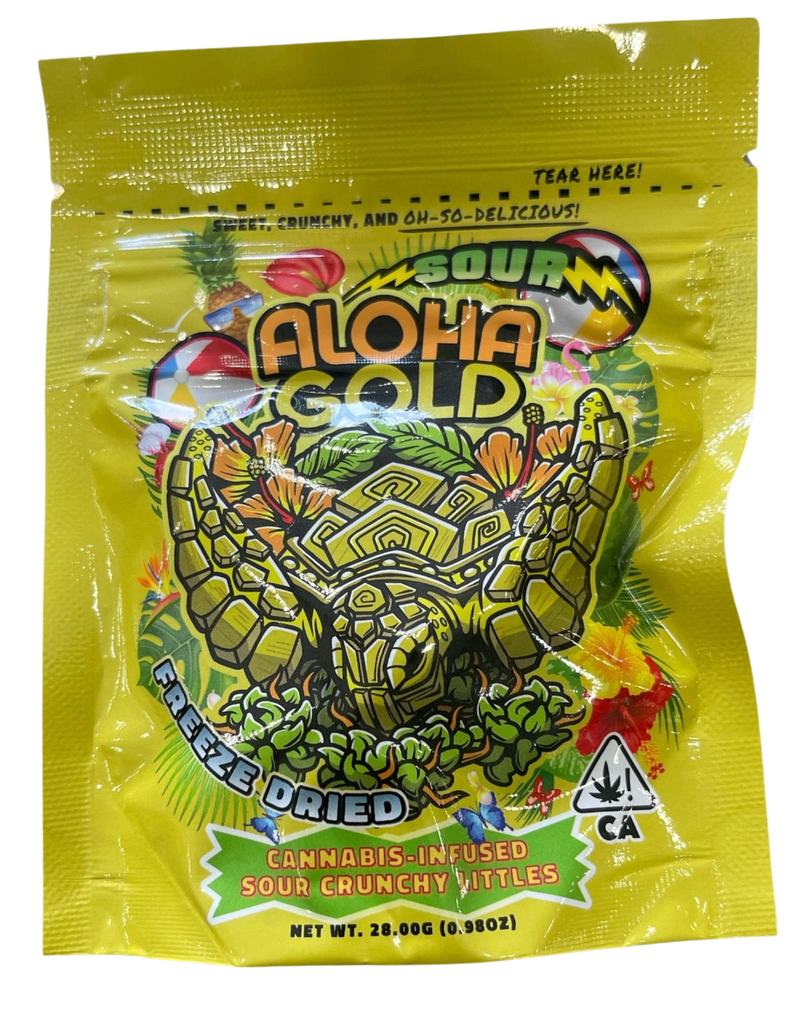 Photograph of product: Aloha Gold Edibles Sour Crunchy Littles 100MG