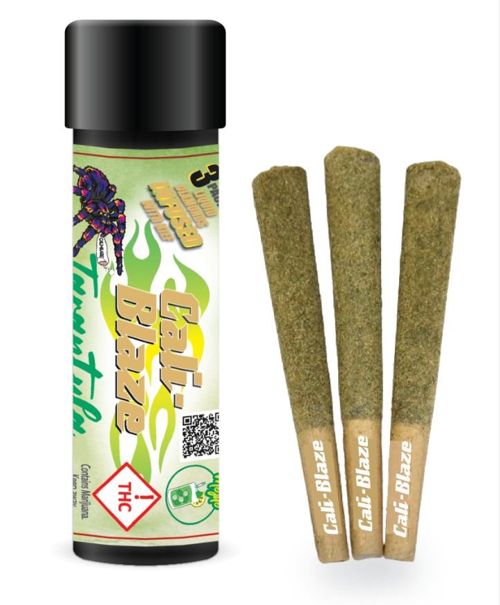 Photograph of product: Cali-Blaze Tarantula - Mojito (Chita Chew) - 3pk Infused Joints (3g Total)