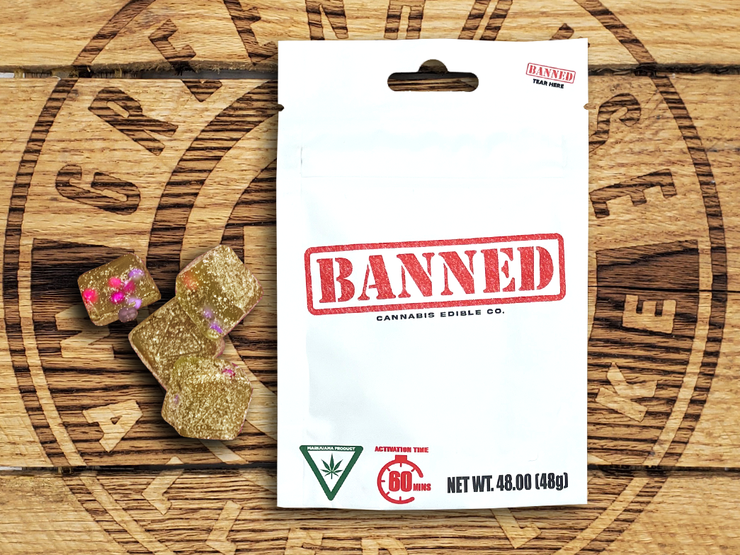 Photograph of product: Banned Oui'd Company | Lemonade Gummy 4 Pack | 200mg