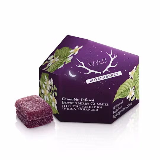 Photograph of product: Gummy | Boysenberry | 1:1:1 TH-oui:CBD:CBN
