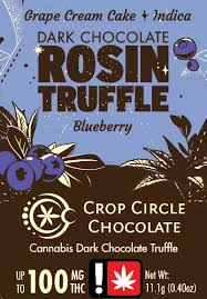 Photograph of product: CROP CIRCLE | SINGLE ROSIN TRUFFLE | PURPLE ICE WATER x BLUEBERRY | 100MG