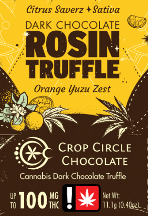 Photograph of product: Crop Circle Chocolate - Orange Yuzu Zest (S) - Single Truffle 100mg