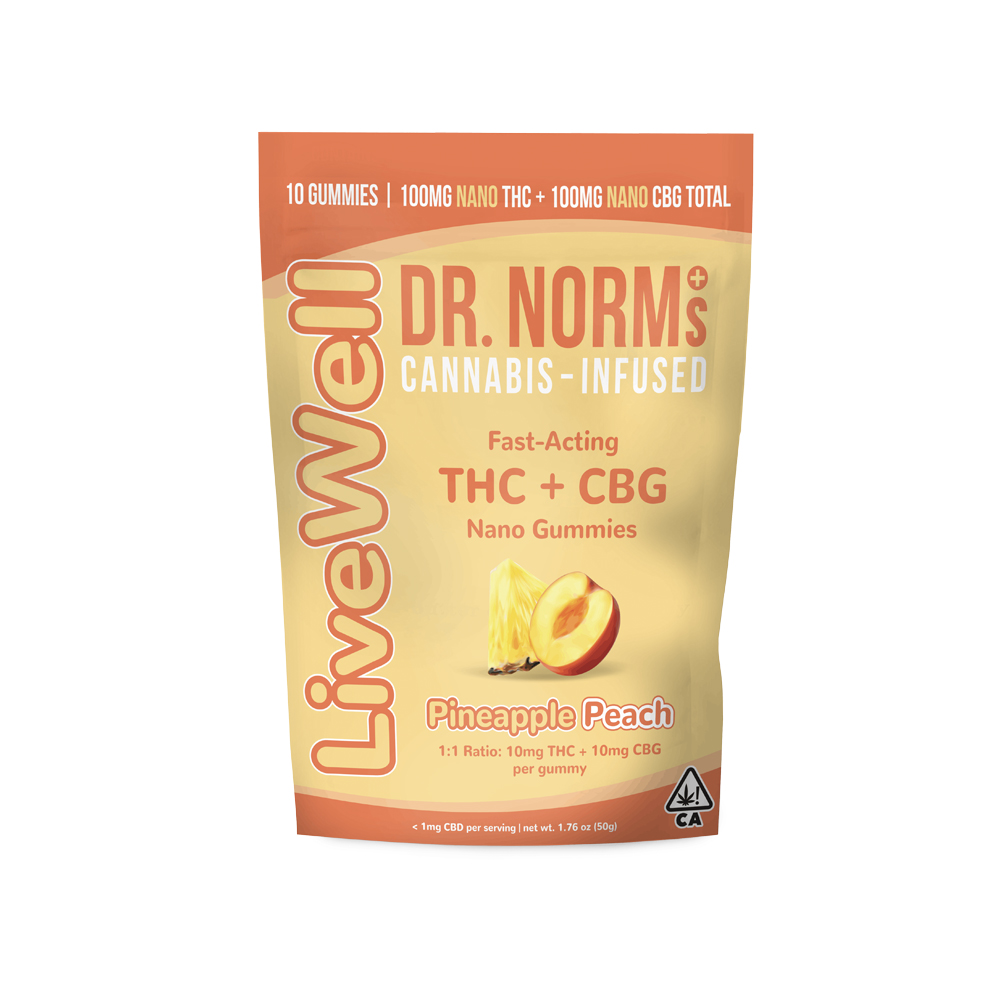 Photograph of product: PINEAPPLE PEACH (1:1) CBG NANO GUMMIES [10 CT]