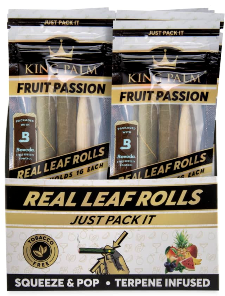 Photograph of product: KING PALM | Fruit Passion | Leaf Tube | Mini Size 2pk