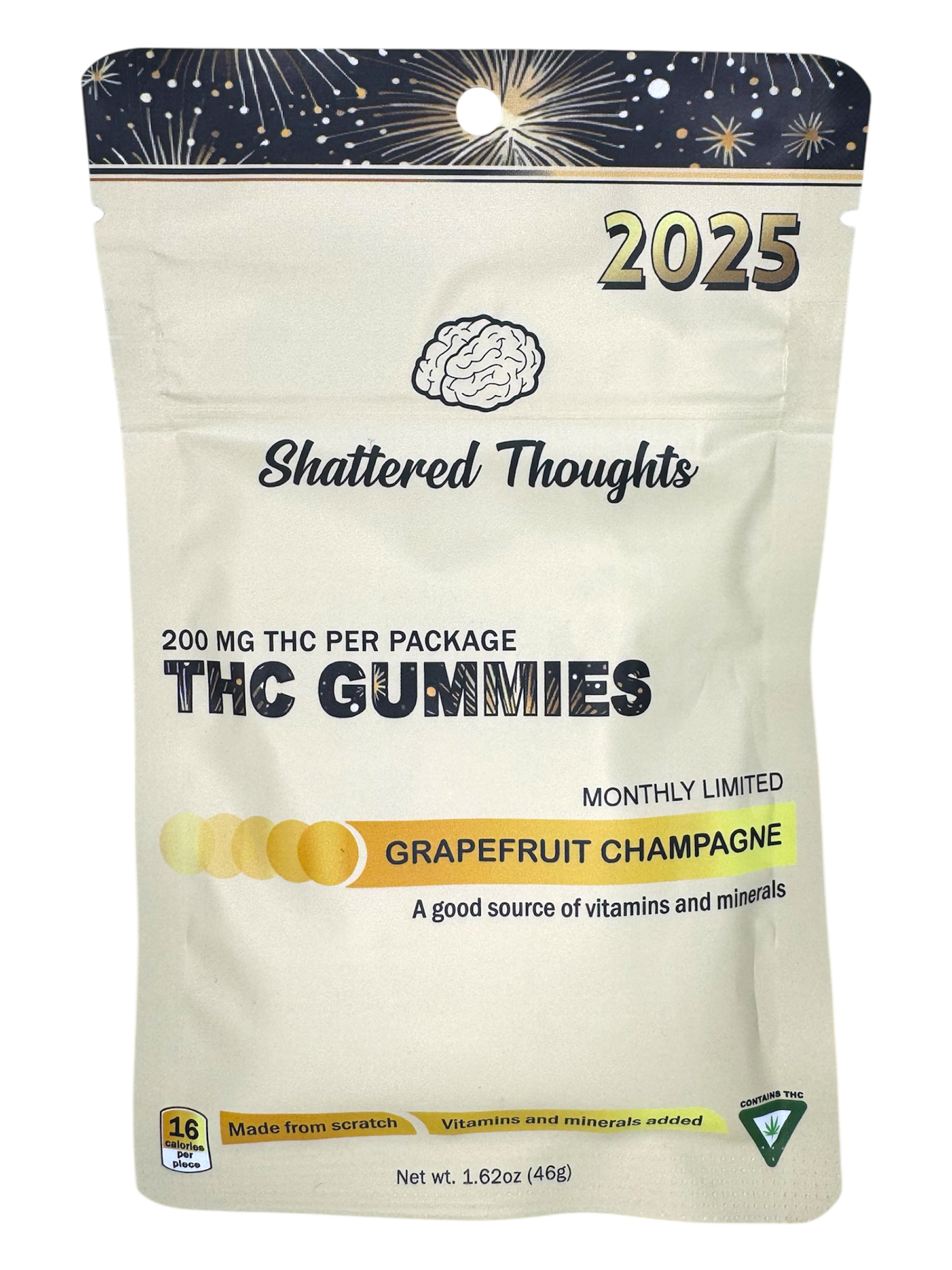 Photograph of Product: 200mg New Year Grapefruit Champagne Gummies