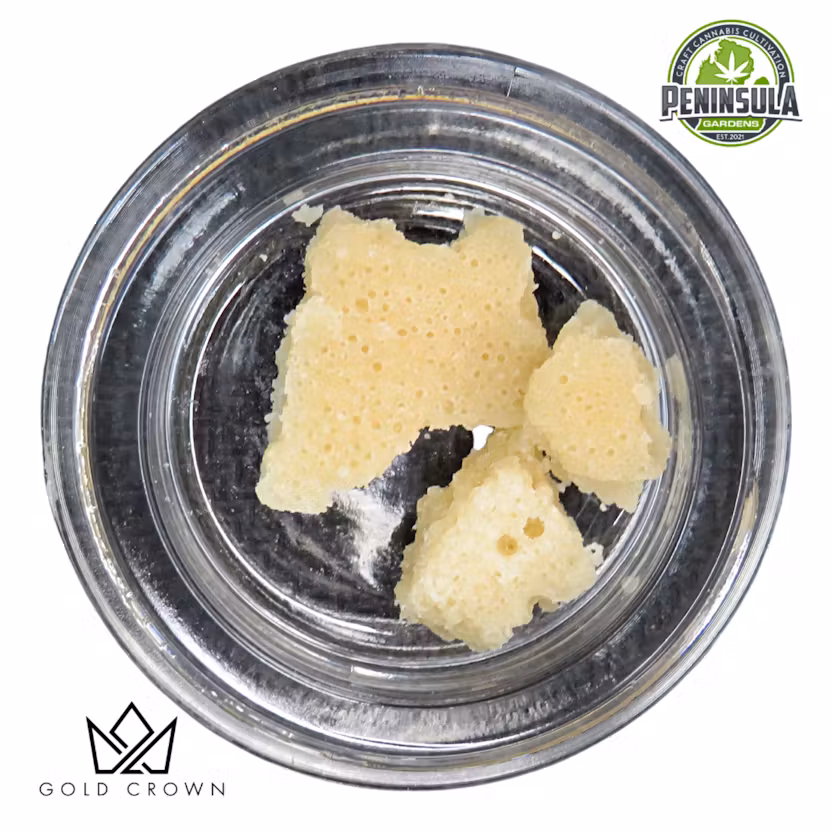 Photograph of product: Gold Crown x Peninsula Gardens - Concentrate Crumble - (1g) - Oui'd - **ELECTRIC PEANUT BUTTER COOKIE**