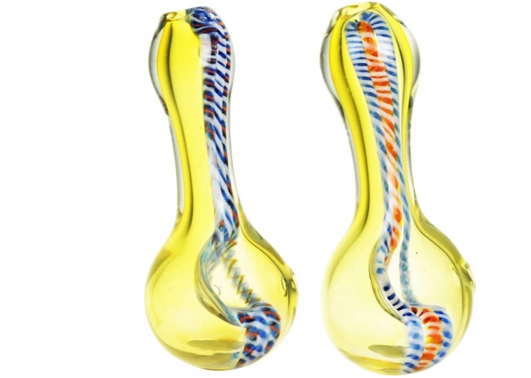 Photograph of product: Rope Stripe Fumed Glass Spoon Pipe | 3.5"