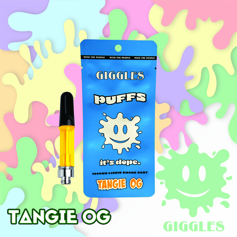 Photograph of product: Giggles Puffs - Tangie OG 1g Distillate Cart