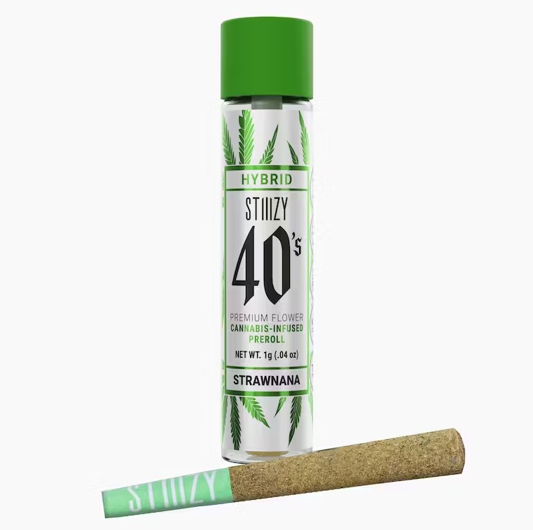 Photograph of product: Strawnana 40's Infused Pre-Roll 1g