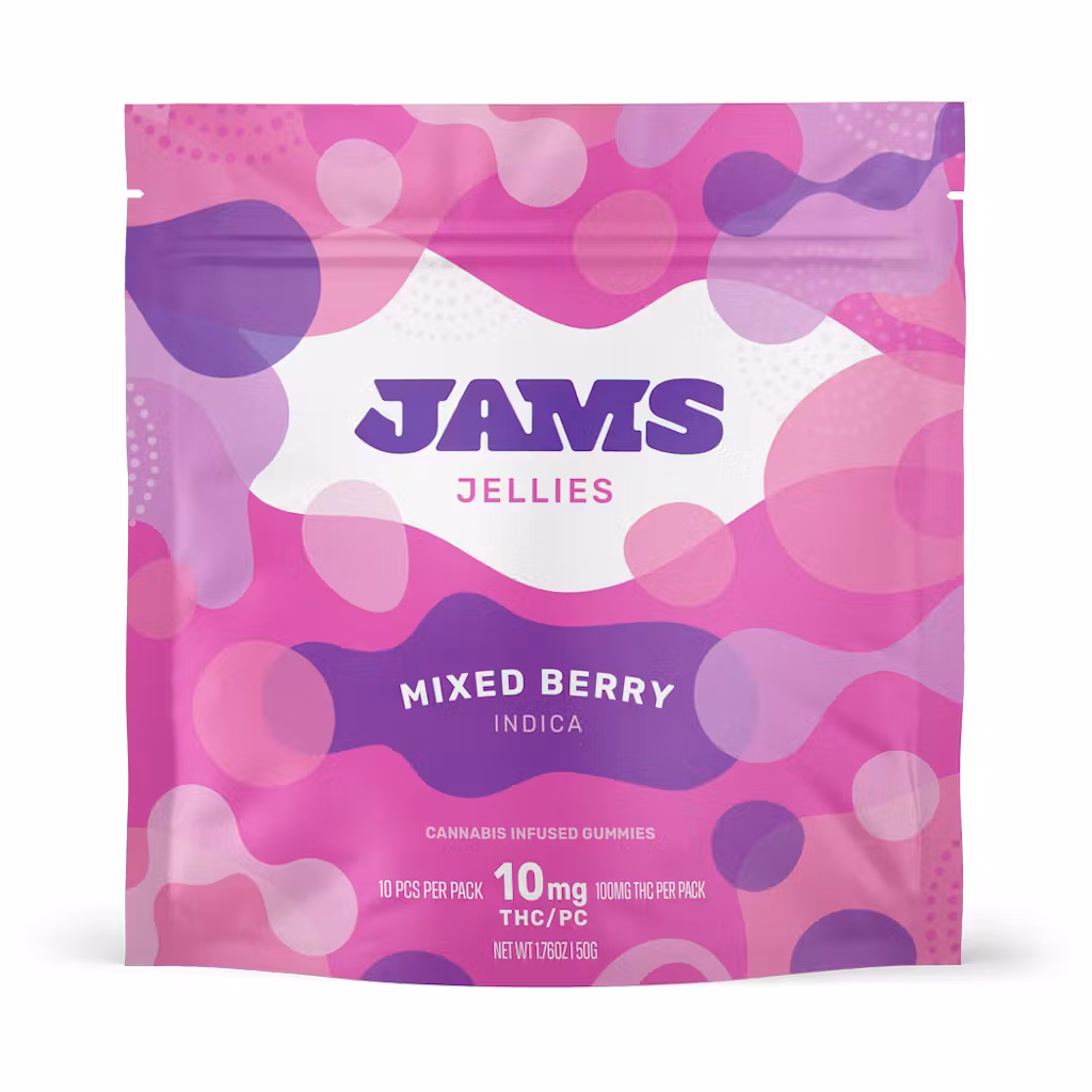 Photograph of product: JAMS Jellies - Mixed Berry Classic Gummies - 100mg (10pcs)