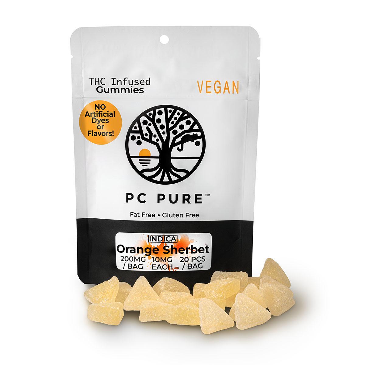 Photograph of product: PC Pure 200mg Gummies - (I) Orange Sherbert - REC