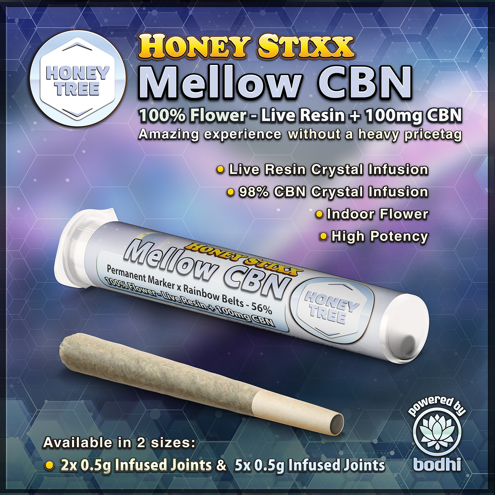 Photograph of product: CBN Infused Honey Stixx Pre-Roll 2-pack | 1g total