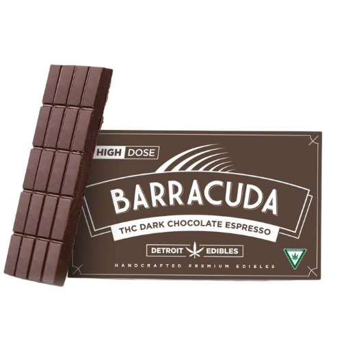 Photograph of product: Espresso Dark Chocolate Bar 200mg Barracuda By Detroit Edibles