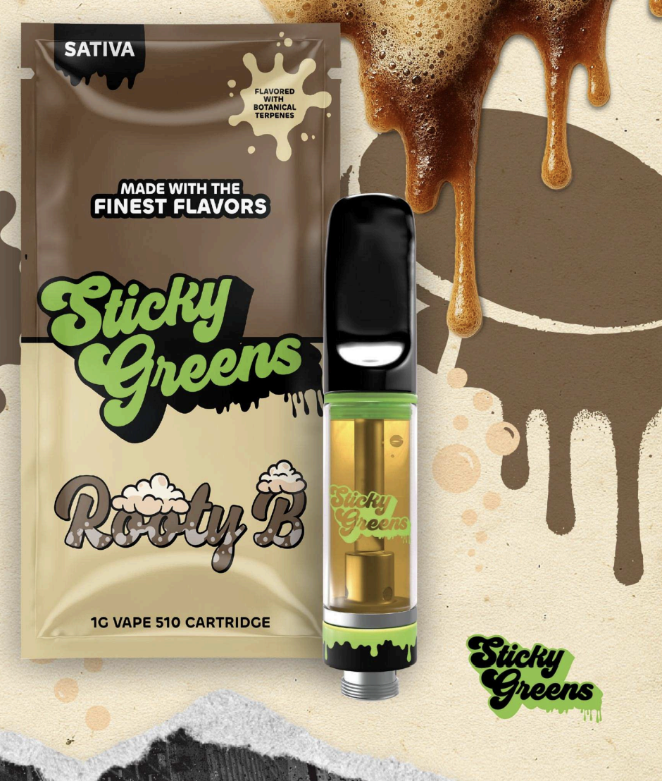 Photograph of product: STICKY GREENS ROOTY B CARTRIDGE 1G