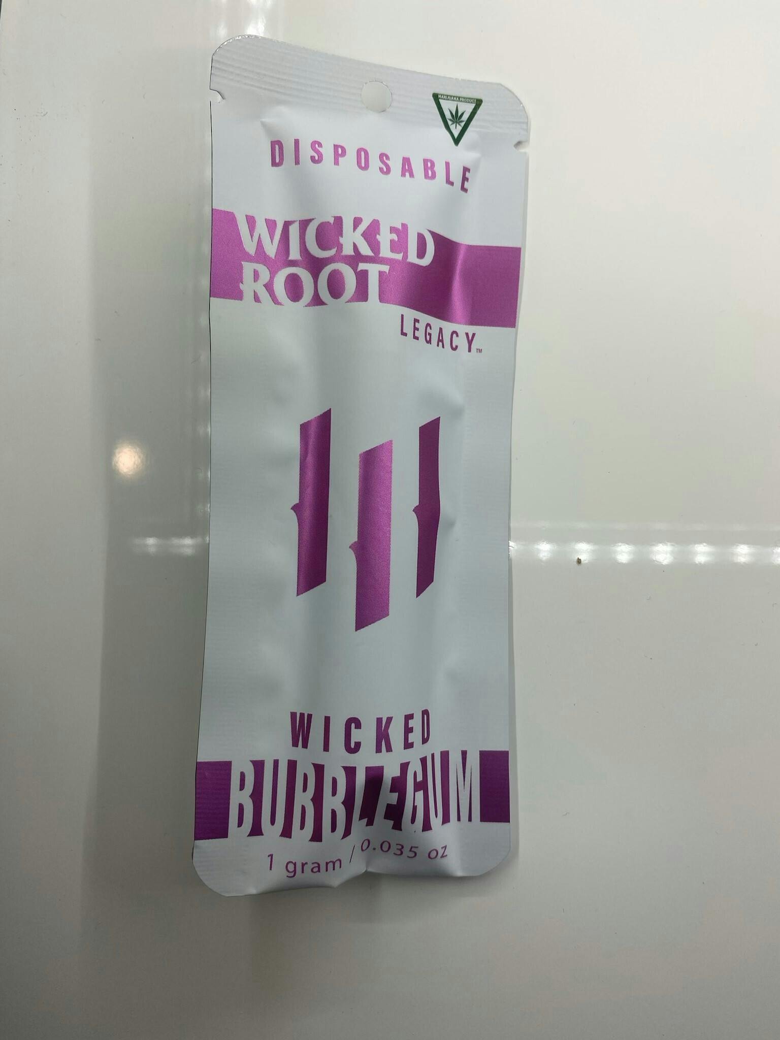 Photograph of product: WICKED ROOT 1G DISPO - Bubblegum