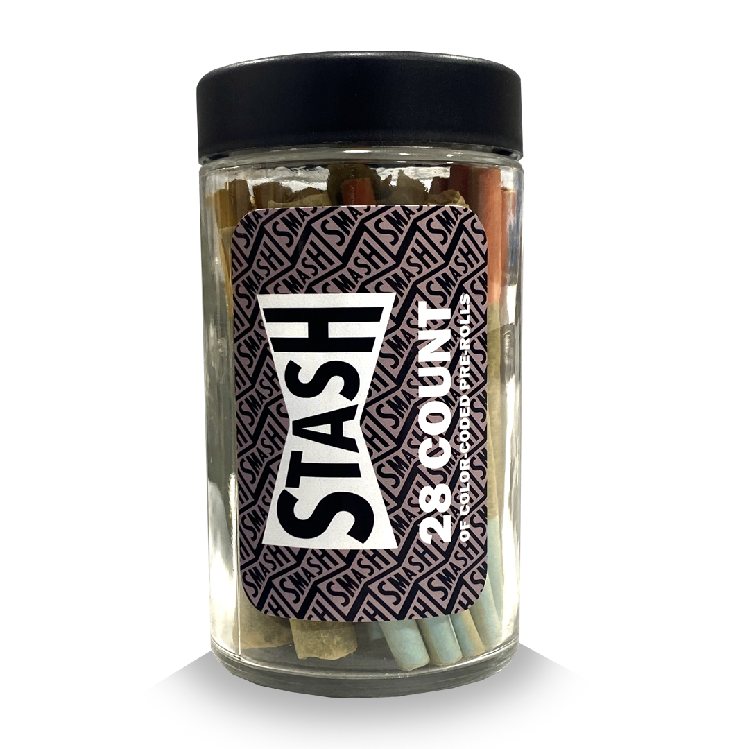 Photograph of product: Smash Stash | 28g | Smash Hits - Giesel | Milk N' Cookies | Nesta OG | Chem S1