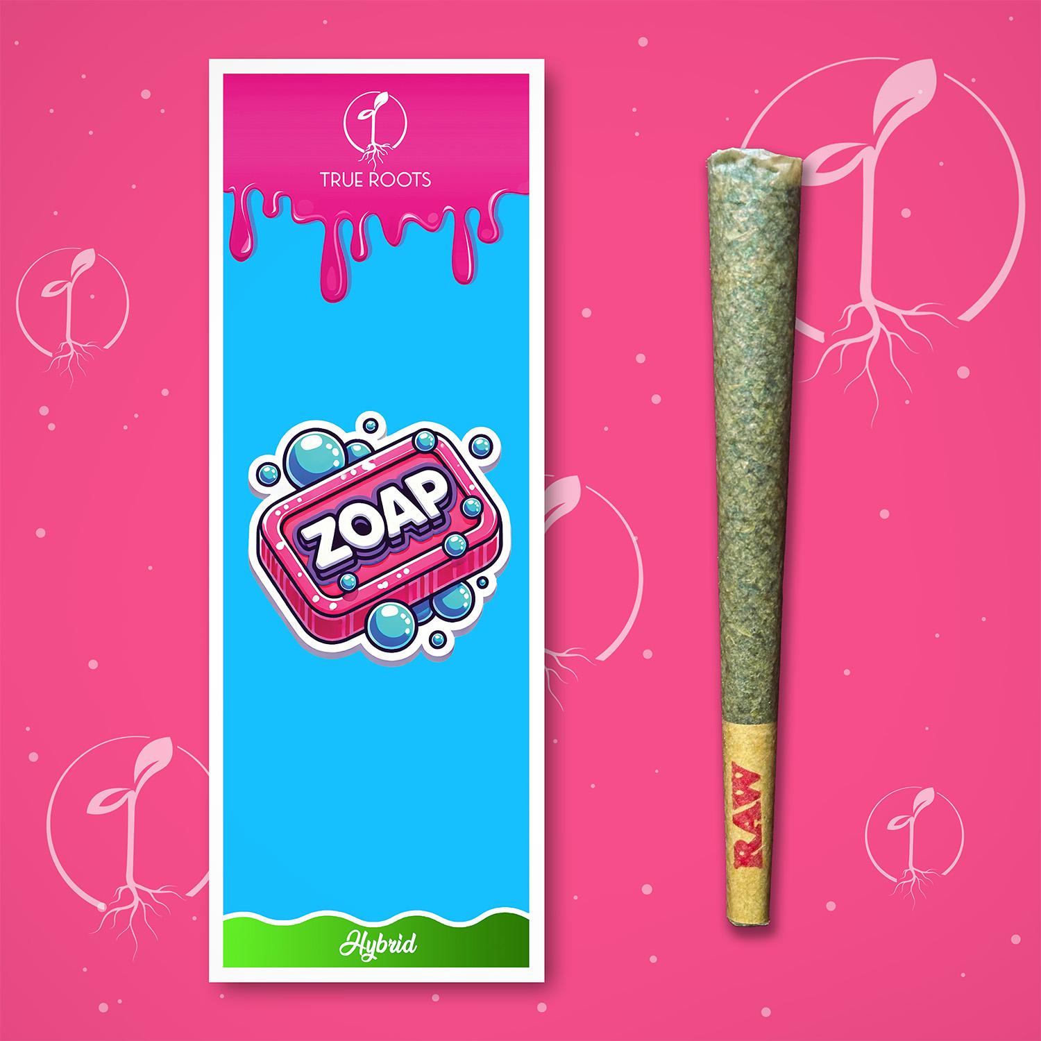 Photograph of product: Canvas Cones - Zoap  - Preroll [Hybrid]