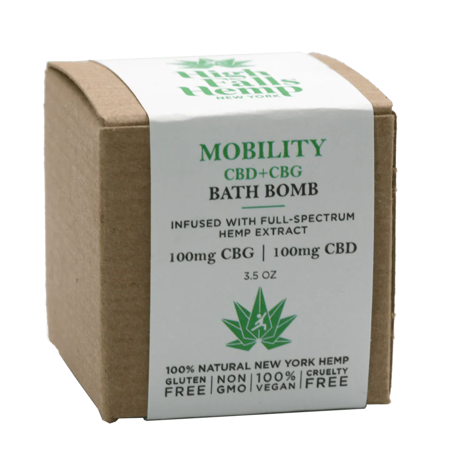 Photograph of Product: High Falls Hemp | Bath Bomb 90mg | 2:1 CBG:CBD | Mobility Bath Bomb