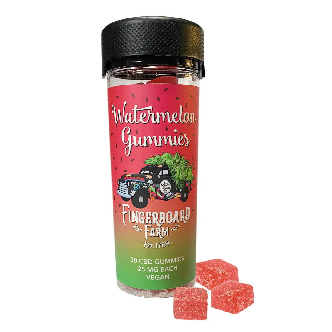 Photograph of product: CBD Watermelon Gummies | 750mg | Fingerboard Fam