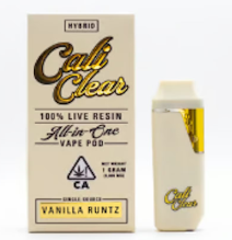 Photograph of product: Cali Clear Vanilla Runtz Live Resin All-In-One Vape