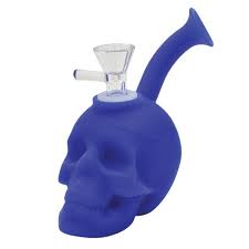 Photograph of product: 6.5" Silicone Skull Bong - BLUE