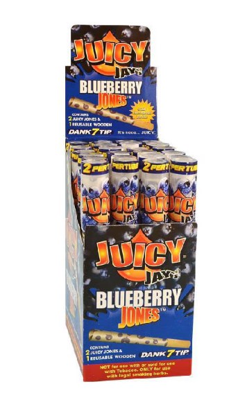 Photograph of product: Juicy Jay's Pre-Rolled Cones Blueberry Jones 2pk