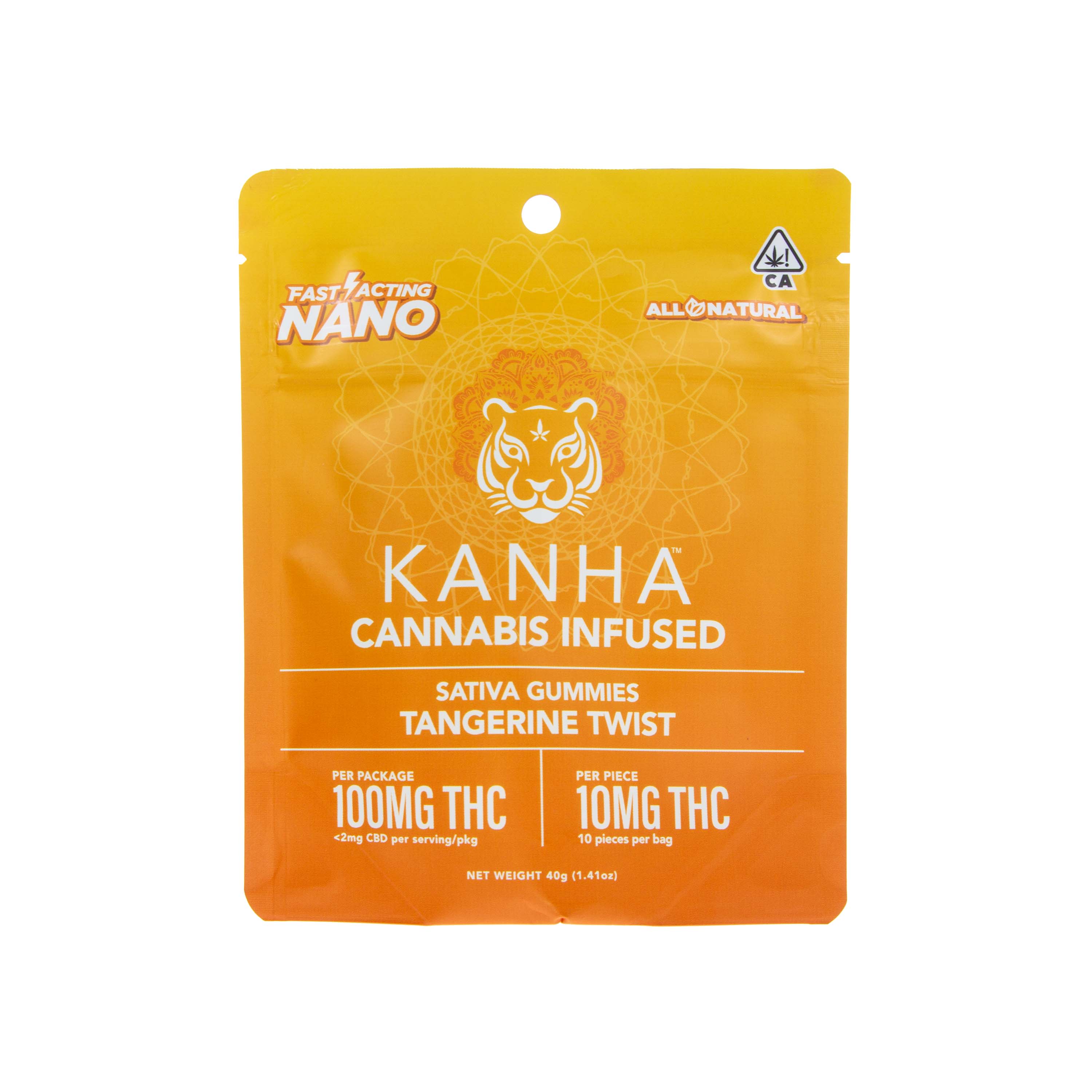 Photograph of product: Kanha | Nano Sativa Tangerine Twist Gummies (100mg THC)