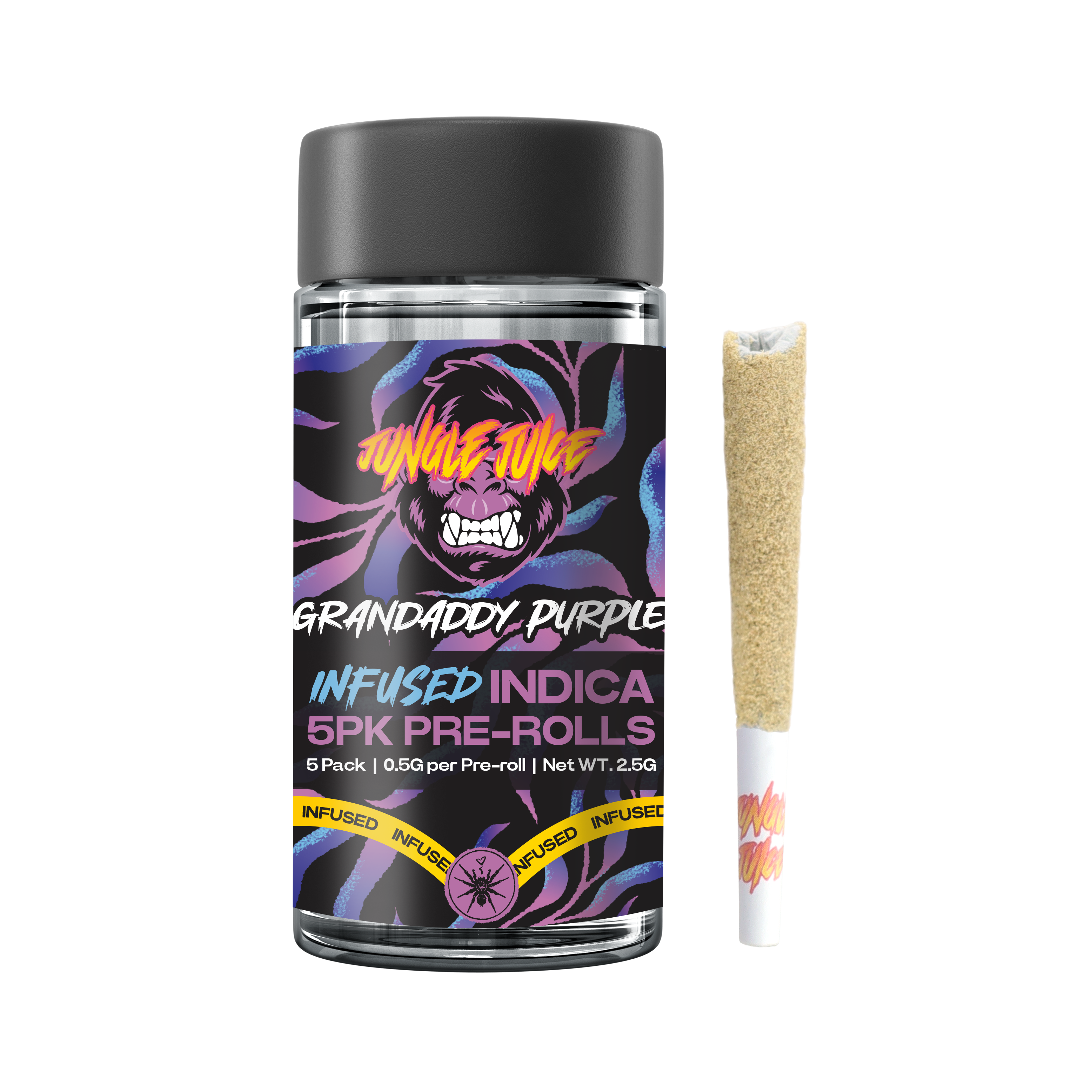 Photograph of product: Jungle Juice - Grandaddy Purple Infused Tarantulas 5pk 2.5g
