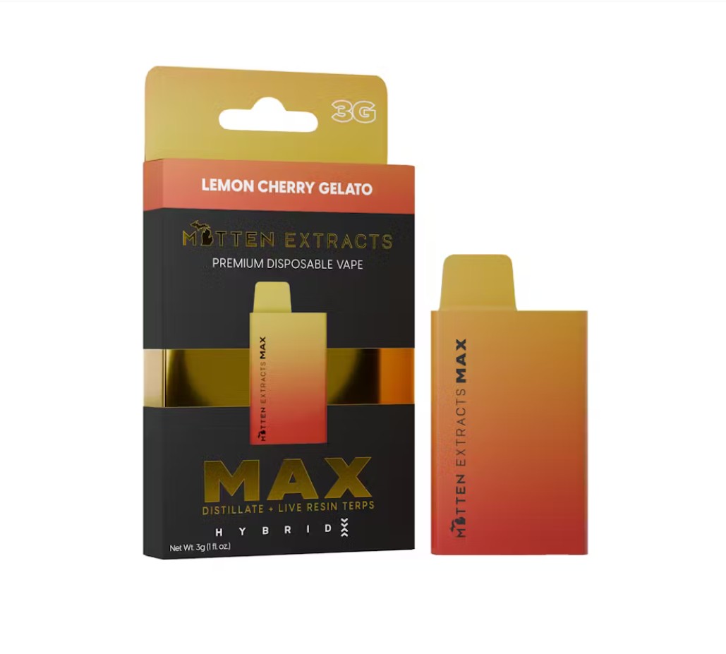 Photograph of product: Mitten Extracts - Lemon Cherry Gelato - 3g Disposable Vape
