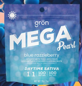 Photograph of product: (100MG) 1:1 Blue Razzleberry Mega Pearl | Gron