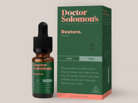 Photograph of product: Dr. Solomon's - Tincture (1:1 CBD:TH-oui) Restore (200mg)