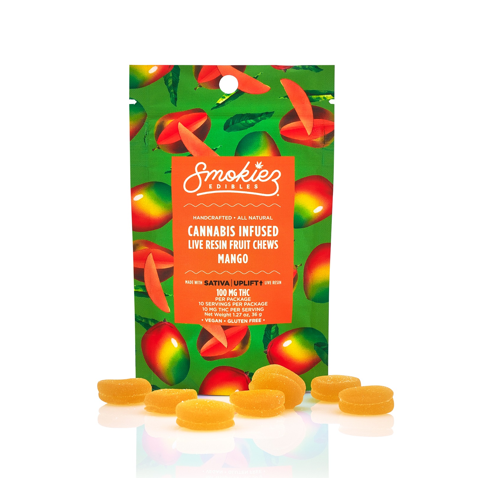 Photograph of product: Smokiez LR Gummies - Sweet Mango (S) 100 mg
