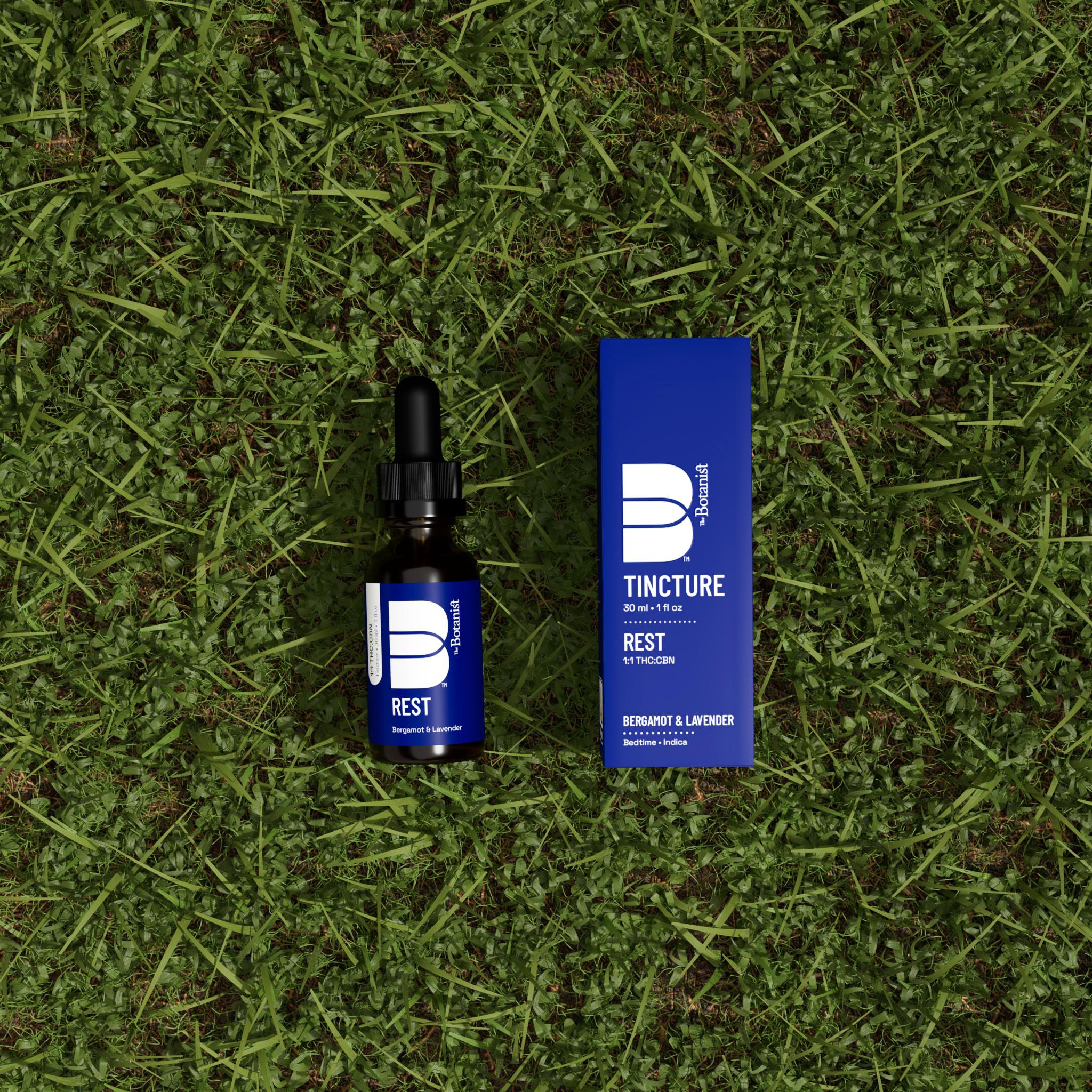 Photograph of product: Rest 1:1 TH-oui:CBN I 100mg Tincture I The Botanist