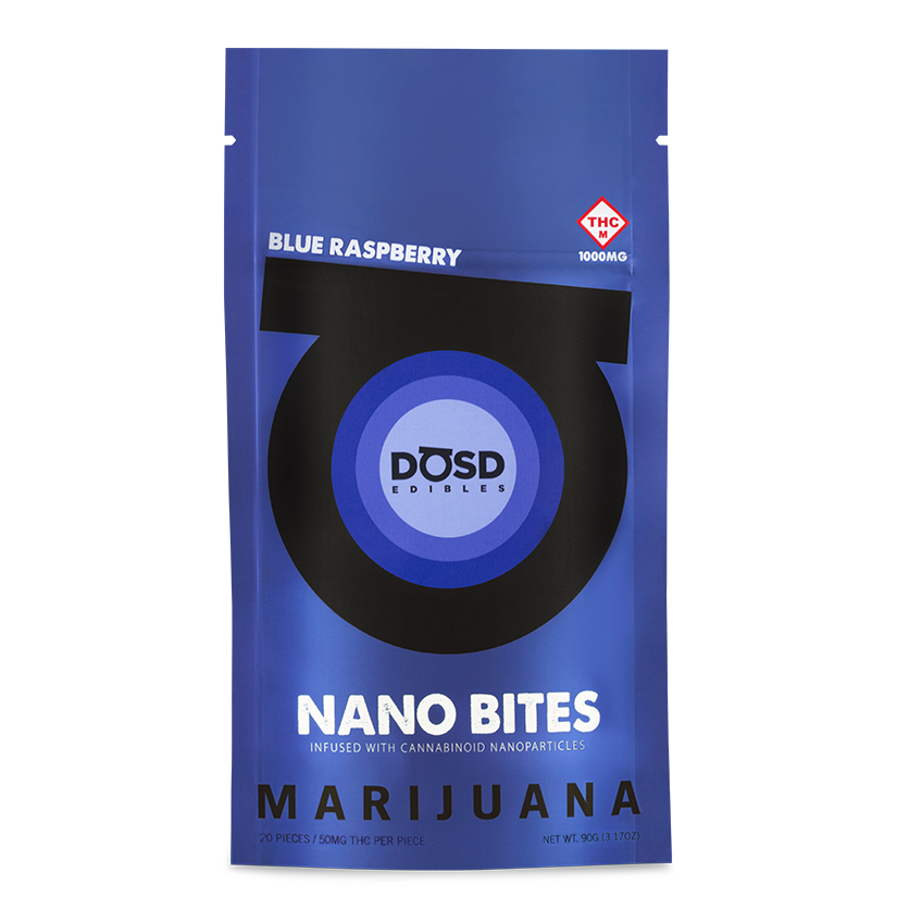 Photograph of product: DOSD EDIBLES 1000MG BLUE RASPBERRY GUMMIES