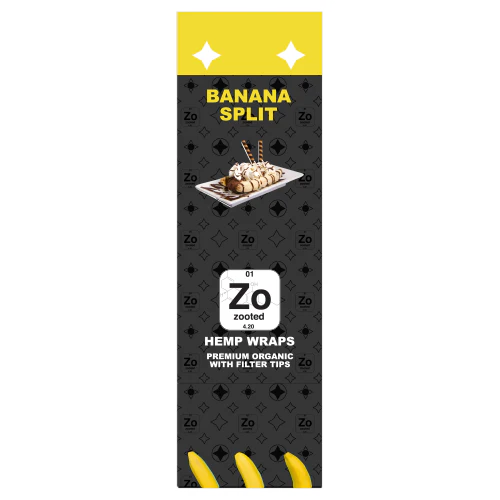 Photograph of product: Banana Split Hemp Wraps | 2 wraps | Papers