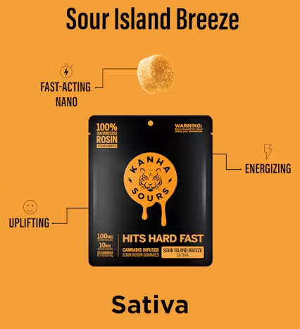 Photograph of product: Sour Island Breeze: Sour Rosin Gummies